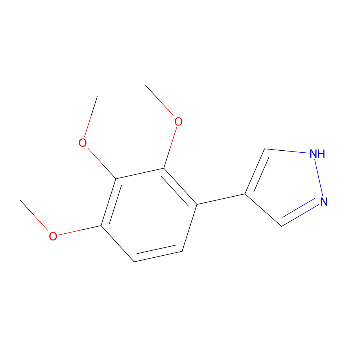 4-(2,3,4-trimethoxyphenyl)-1H-pyrazole molecular structure, CAS 2229622-72-2
