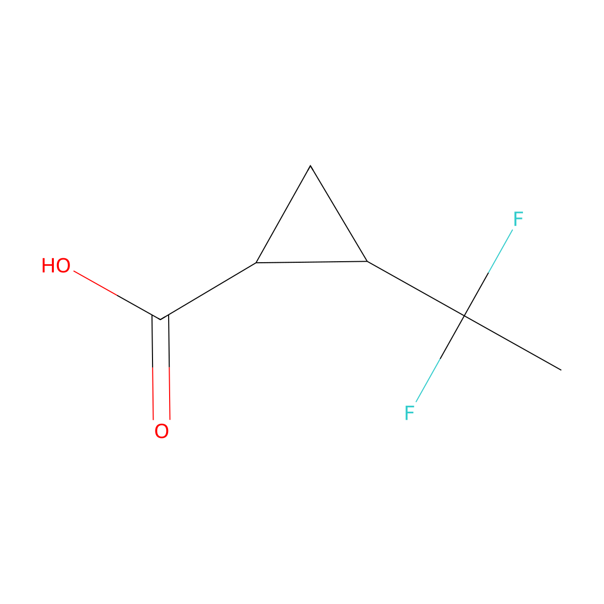 2-(1,1-Difluoroethyl)cyclopropane-1-carboxylic acid molecular structure, CAS 2229624-99-9