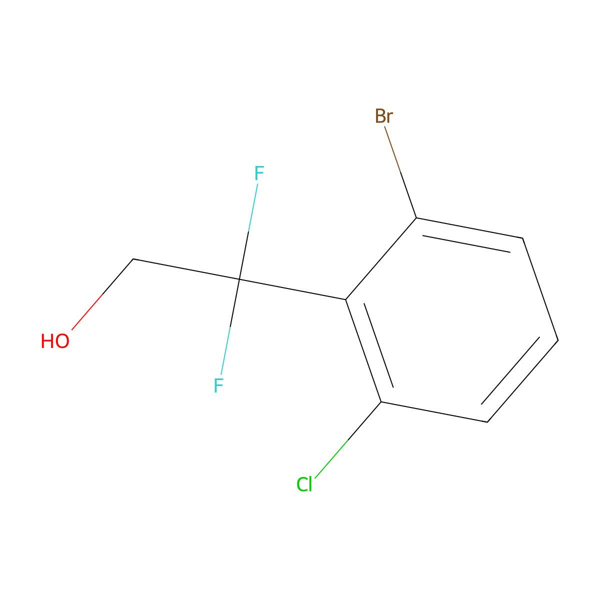 2-(2-Bromo-6-chlorophenyl)-2,2-difluoroethan-1-ol molecular structure, CAS 2229626-64-4