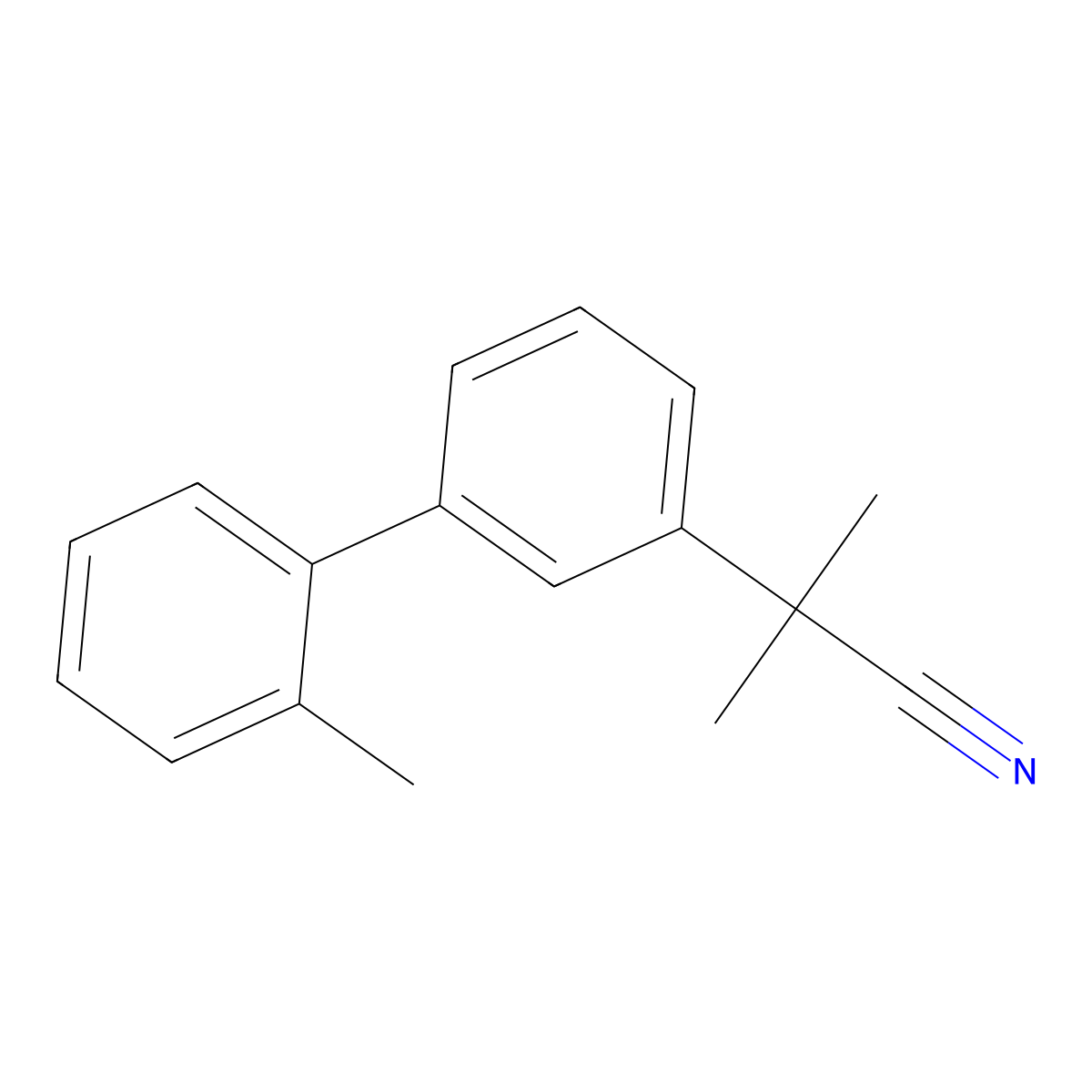 2-Methyl-2-[3-(2-methylphenyl)phenyl]propanenitrile molecular structure, CAS 2229627-14-7