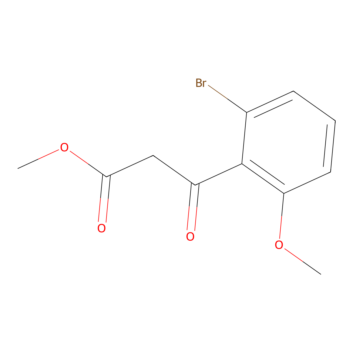 Methyl 3-(2-bromo-6-methoxyphenyl)-3-oxopropanoate molecular structure, CAS 2229628-89-9