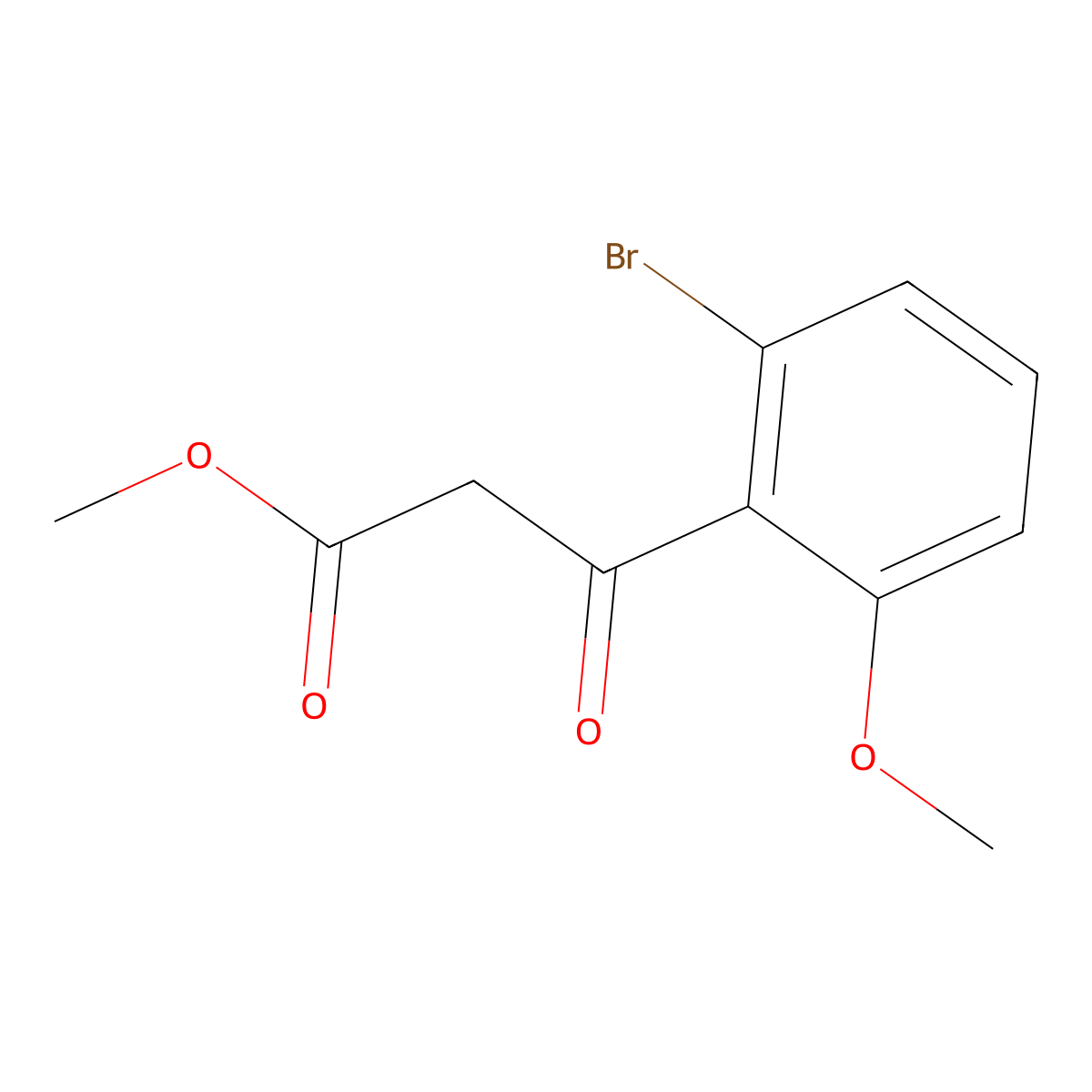 Methyl 3-(2-bromo-6-methoxyphenyl)-3-oxopropanoate molecular structure, CAS 2229628-89-9