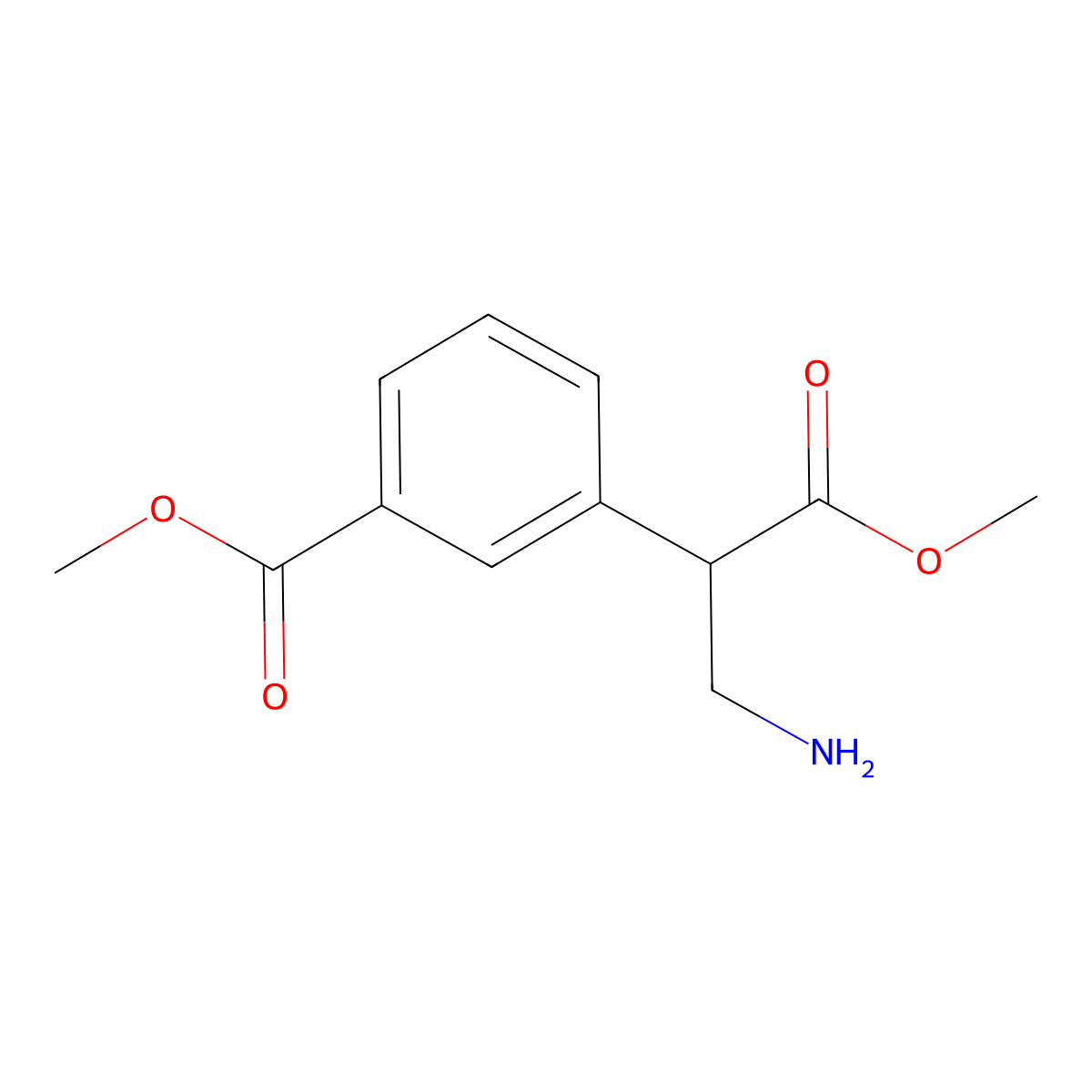 Methyl 3-(3-amino-1-methoxy-1-oxopropan-2-yl)benzoate molecular structure, CAS 2229631-48-3