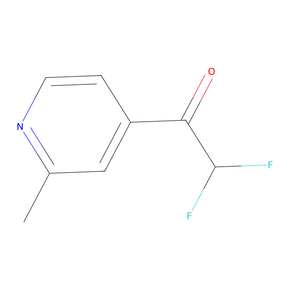 2,2-Difluoro-1-(2-methylpyridin-4-yl)ethan-1-one molecular structure, CAS 2229633-36-5