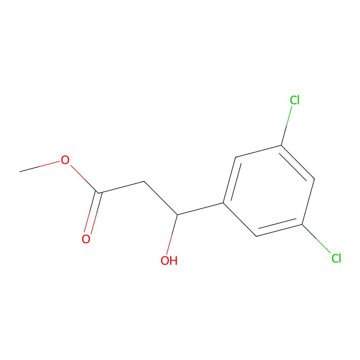 Methyl 3-(3,5-dichlorophenyl)-3-hydroxypropanoate molecular structure, CAS 2229637-01-6