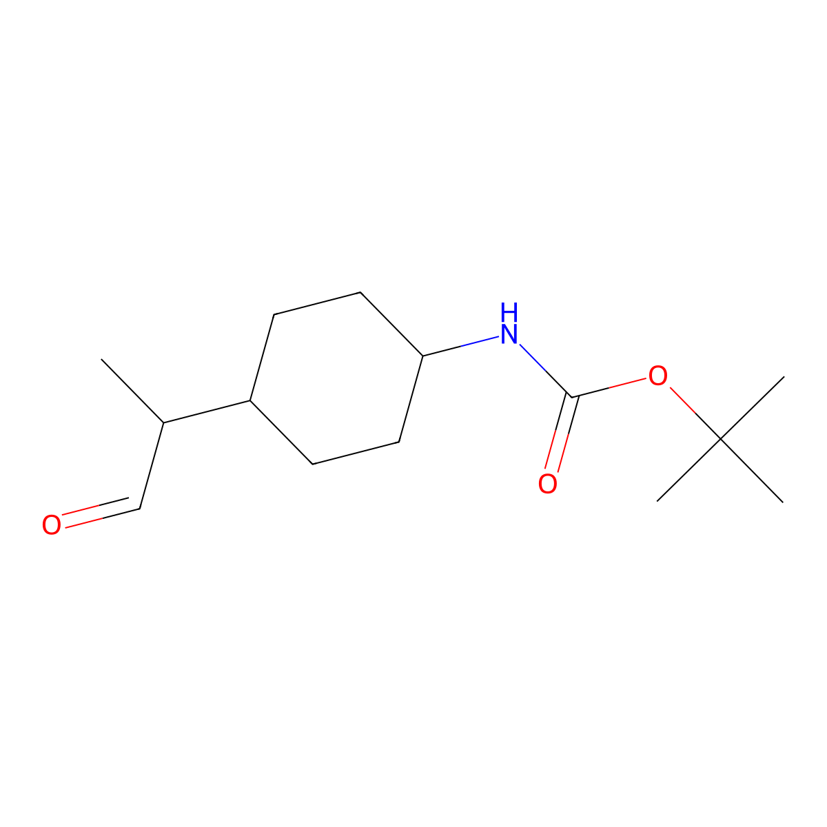 tert-butyl N-[4-(1-oxopropan-2-yl)cyclohexyl]carbamate molecular structure, CAS 2229638-47-3