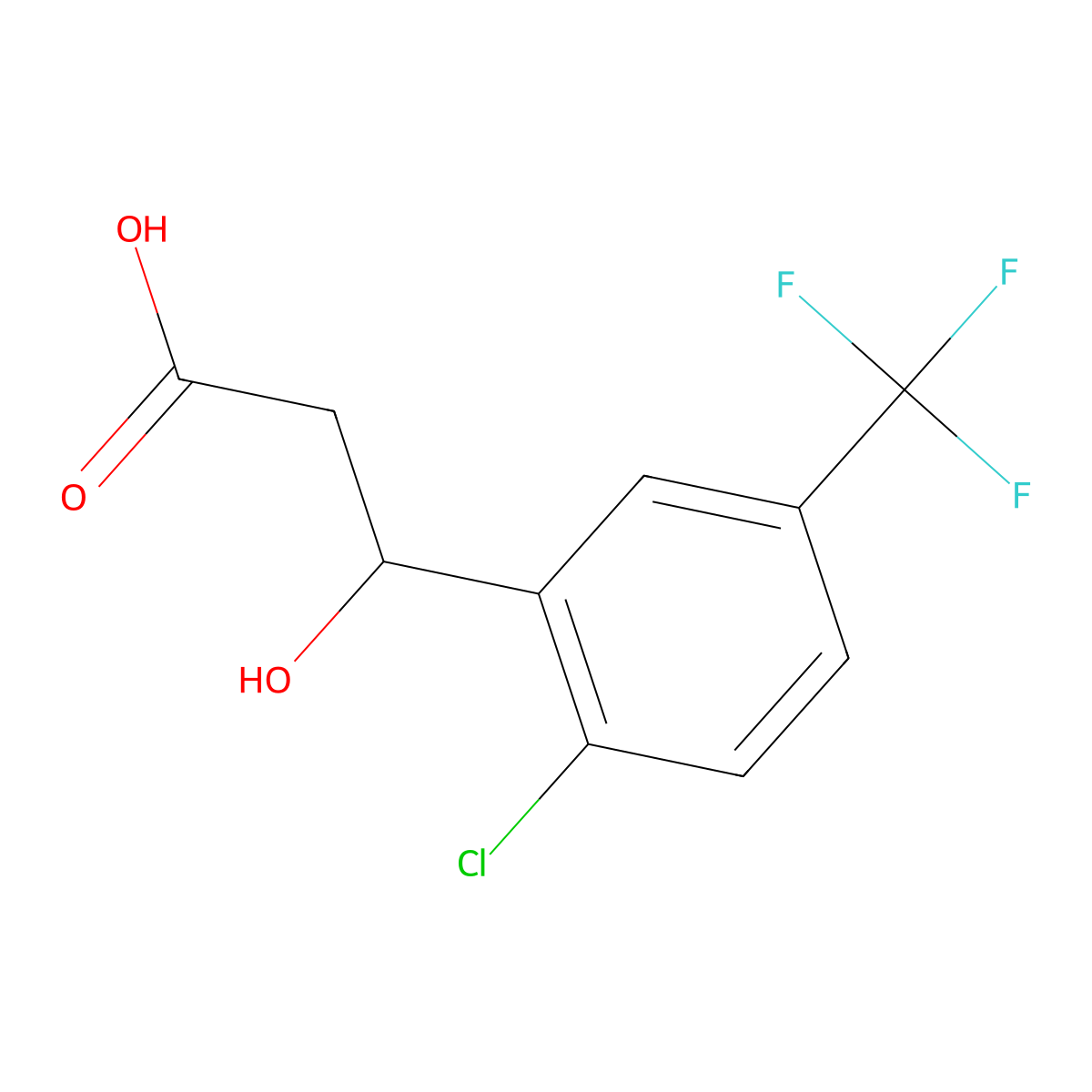 3-[2-Chloro-5-(trifluoromethyl)phenyl]-3-hydroxypropanoic acid molecular structure, CAS 2229638-51-9