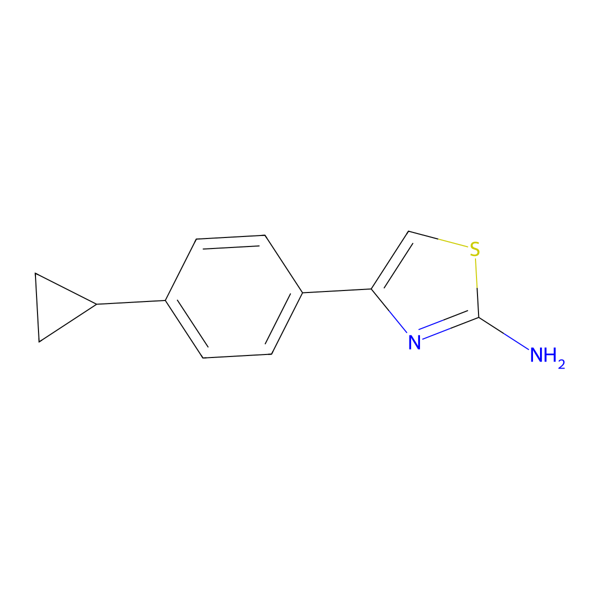 4-(4-Cyclopropylphenyl)-1,3-thiazol-2-amine molecular structure, CAS 2229639-00-1