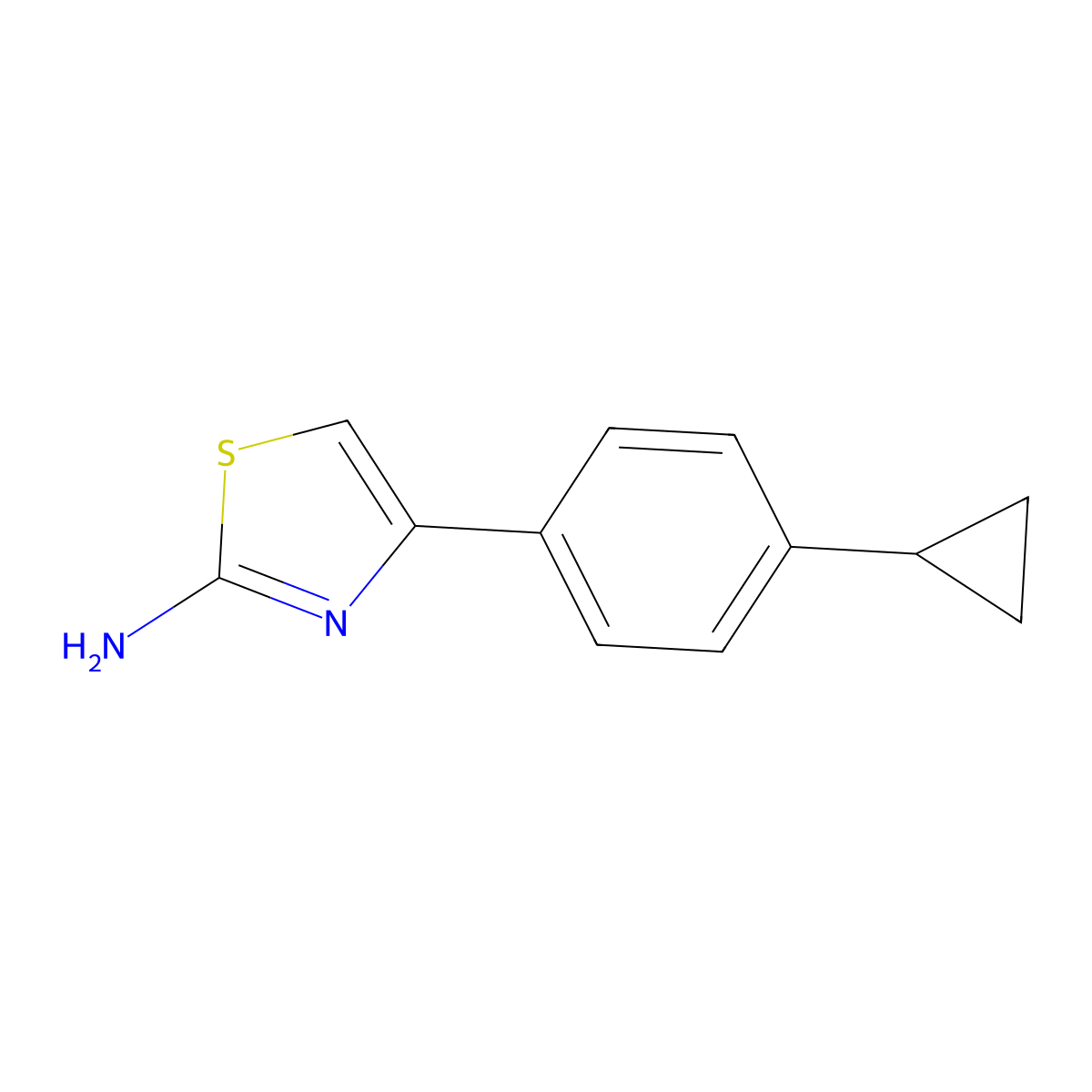 4-(4-Cyclopropylphenyl)-1,3-thiazol-2-amine molecular structure, CAS 2229639-00-1