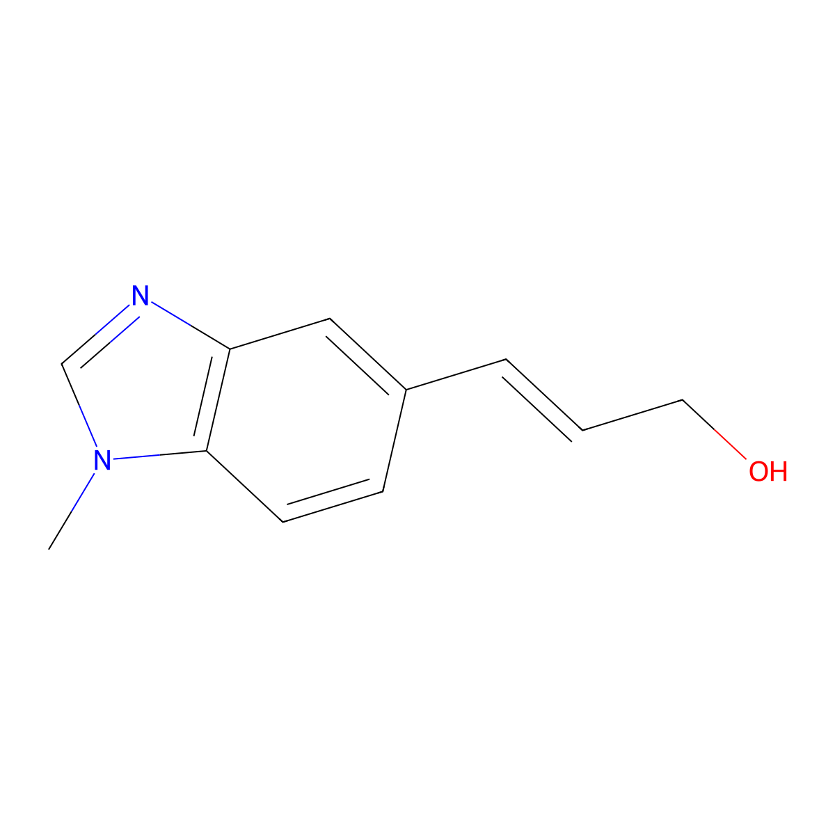 3-(1-methyl-1H-1,3-benzodiazol-5-yl)prop-2-en-1-ol molecular structure, CAS 2229640-92-8