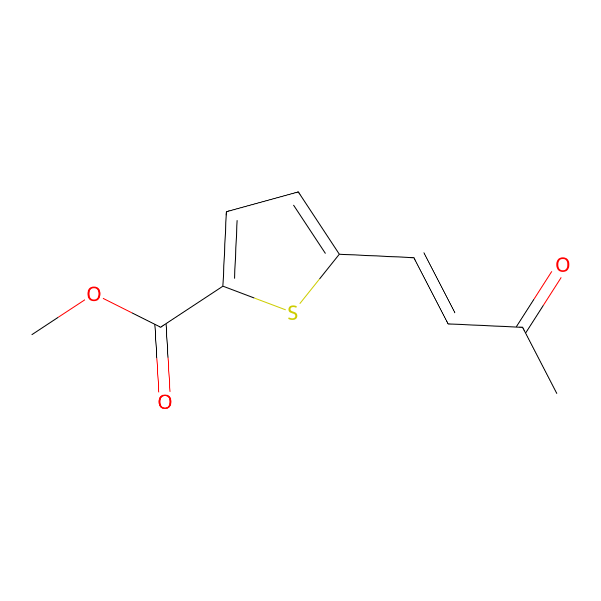 Methyl 5-(3-oxobut-1-en-1-yl)thiophene-2-carboxylate molecular structure, CAS 2229641-80-7