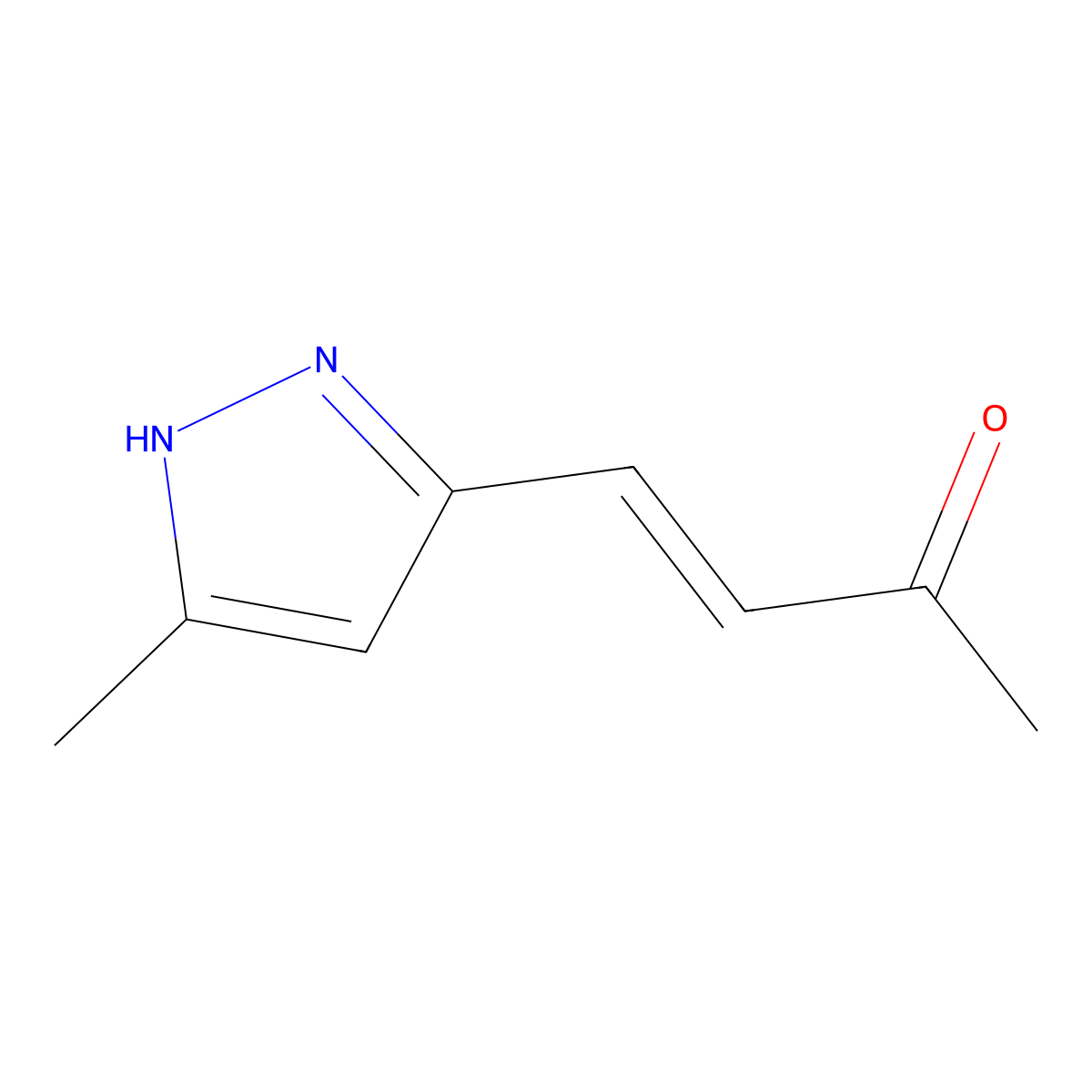 4-(5-methyl-1H-pyrazol-3-yl)but-3-en-2-one molecular structure, CAS 2229642-48-0