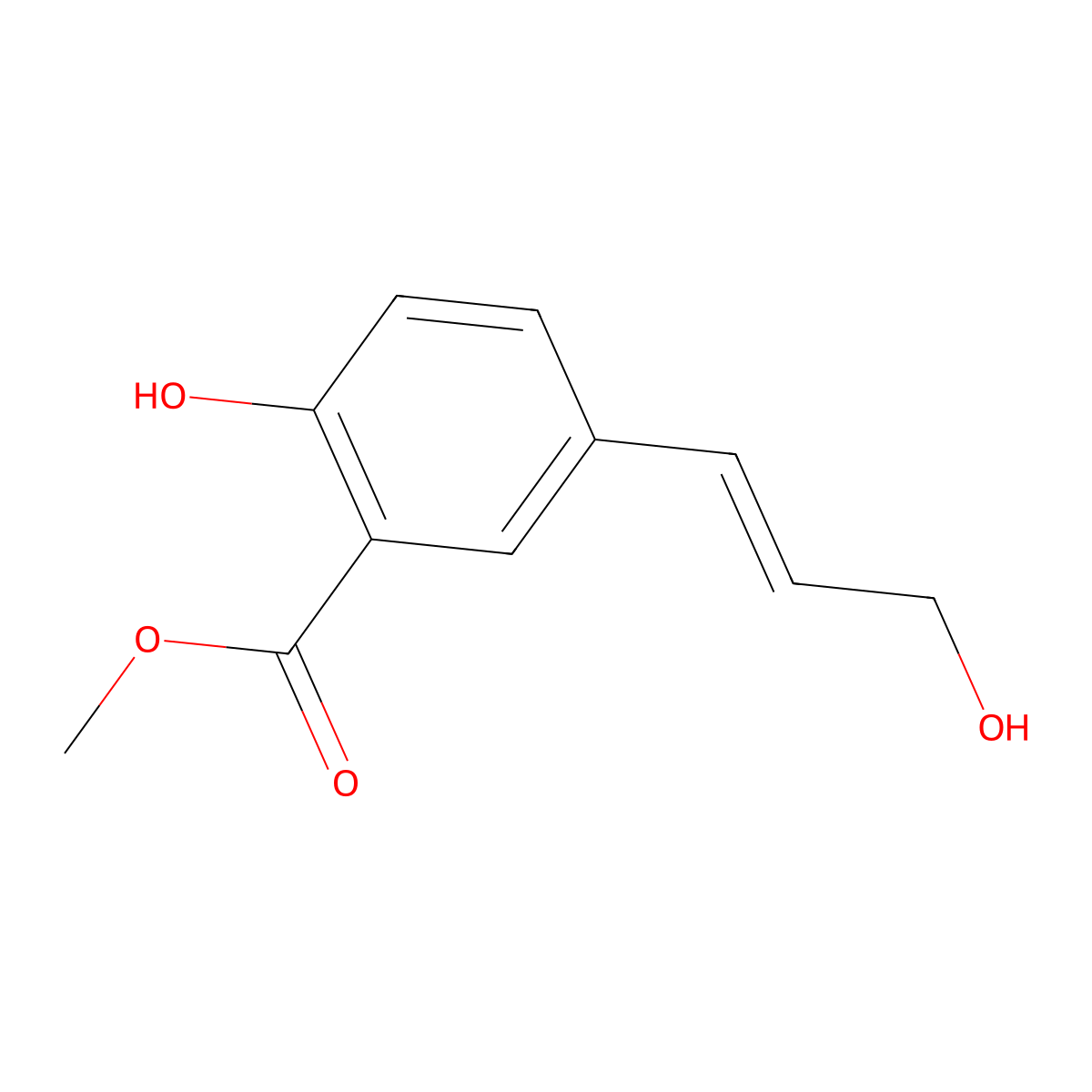 Methyl 2-hydroxy-5-(3-hydroxyprop-1-en-1-yl)benzoate molecular structure, CAS 2229647-45-2