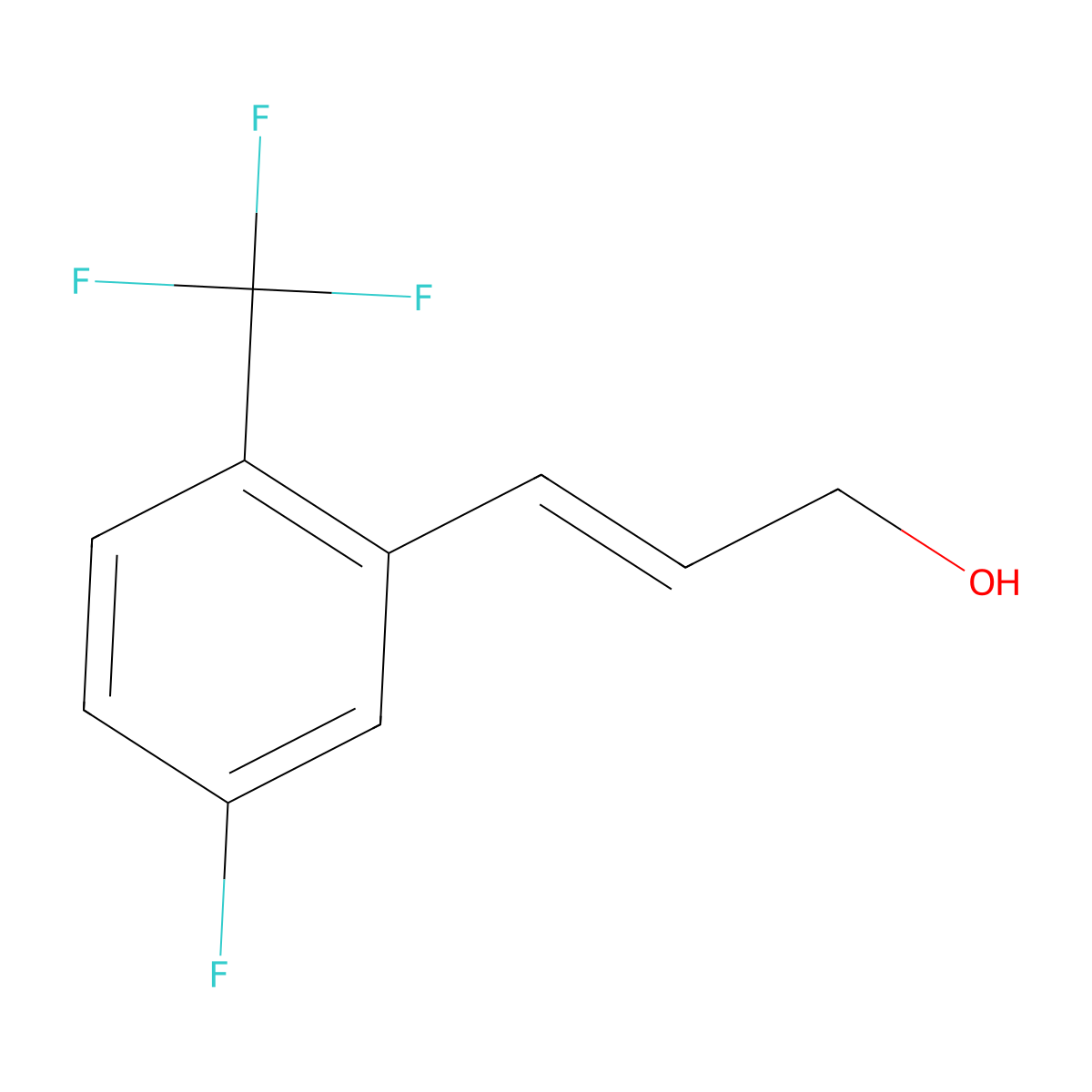 3-[5-Fluoro-2-(trifluoromethyl)phenyl]prop-2-en-1-ol molecular structure, CAS 2229651-46-9
