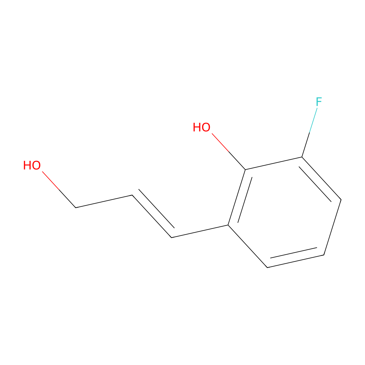 2-Fluoro-6-(3-hydroxyprop-1-en-1-yl)phenol molecular structure, CAS 2229656-29-3