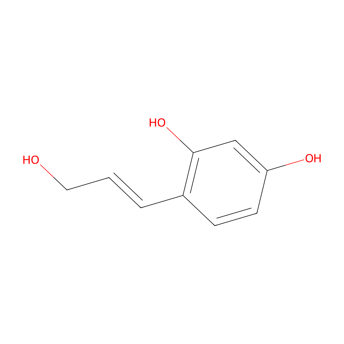 4-(3-Hydroxyprop-1-en-1-yl)benzene-1,3-diol molecular structure, CAS 2229657-90-1