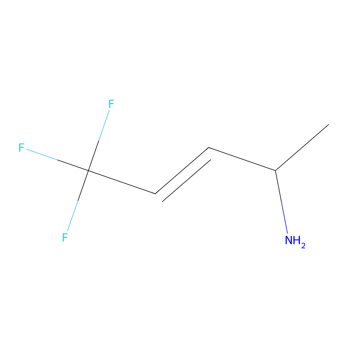 5,5,5-Trifluoropent-3-en-2-amine molecular structure, CAS 2229660-15-3