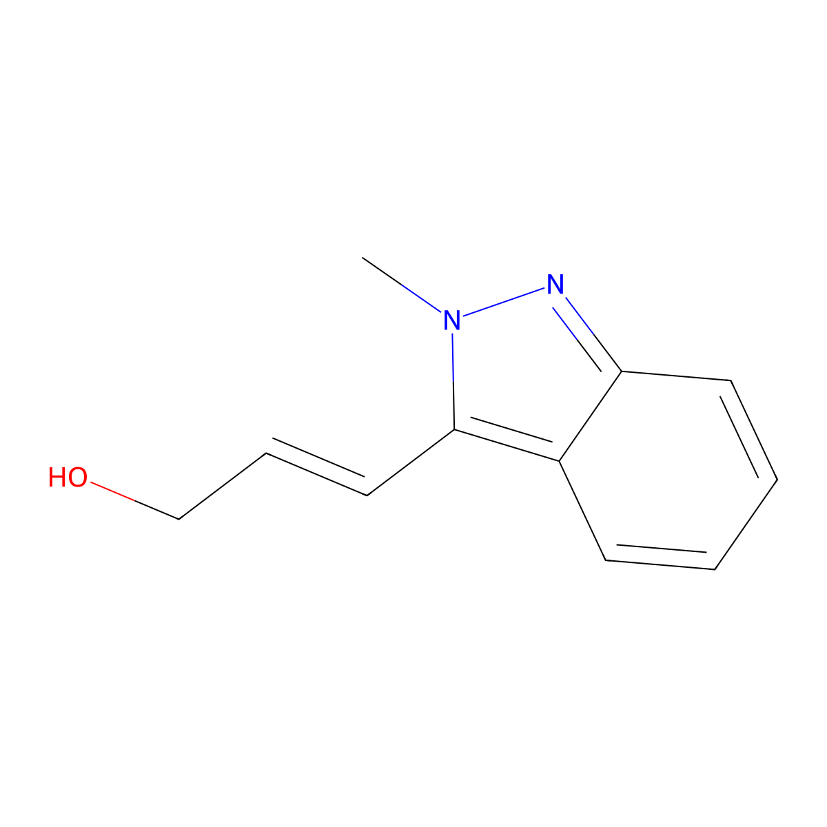 3-(2-methyl-2H-indazol-3-yl)prop-2-en-1-ol molecular structure, CAS 2229663-58-3