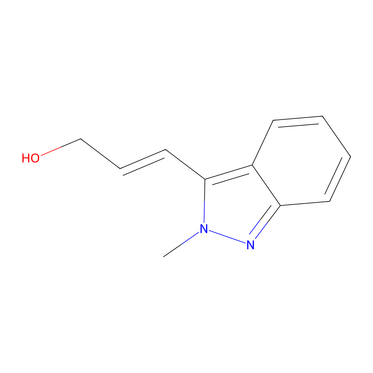 3-(2-methyl-2H-indazol-3-yl)prop-2-en-1-ol molecular structure, CAS 2229663-58-3