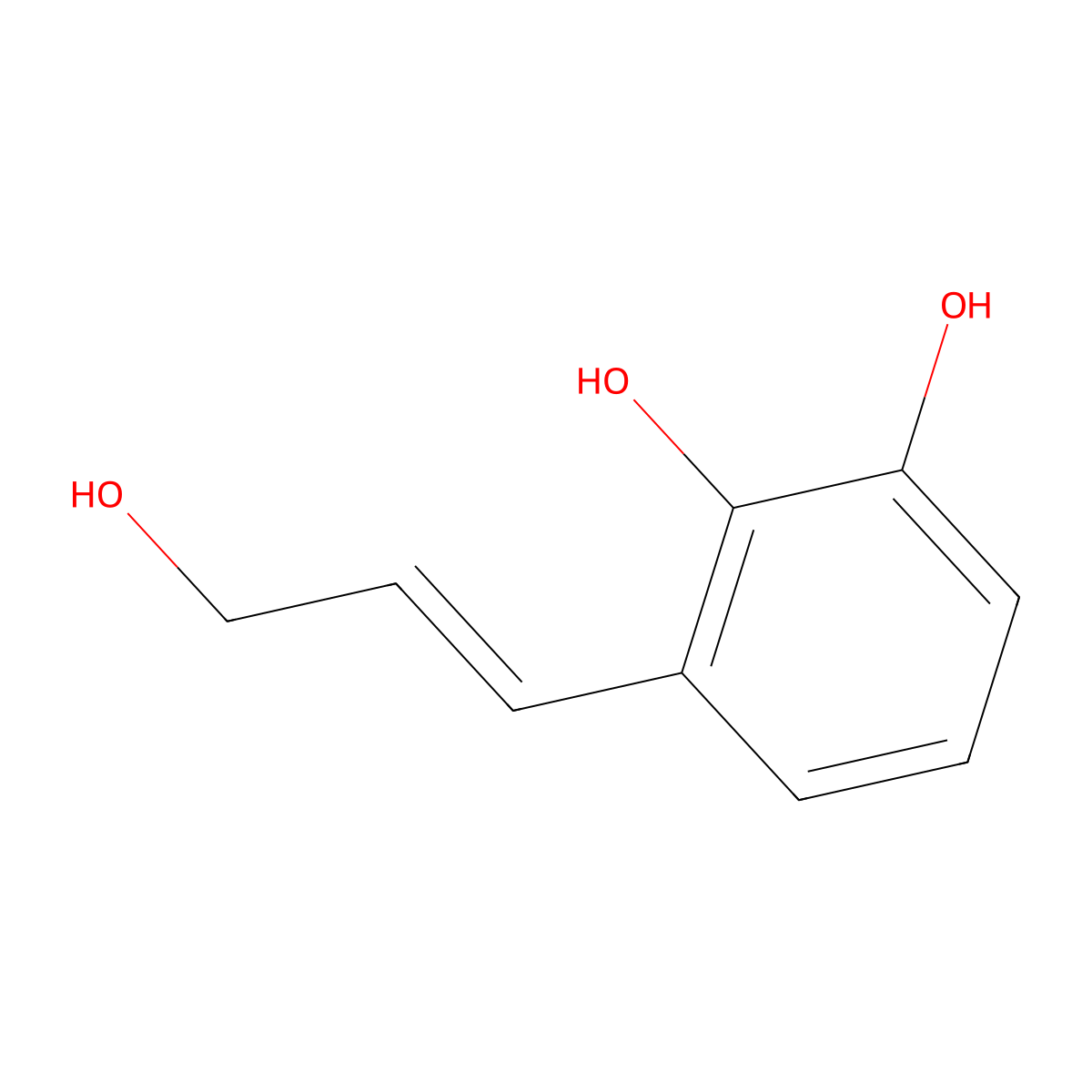 3-(3-Hydroxyprop-1-en-1-yl)benzene-1,2-diol molecular structure, CAS 2229665-16-9