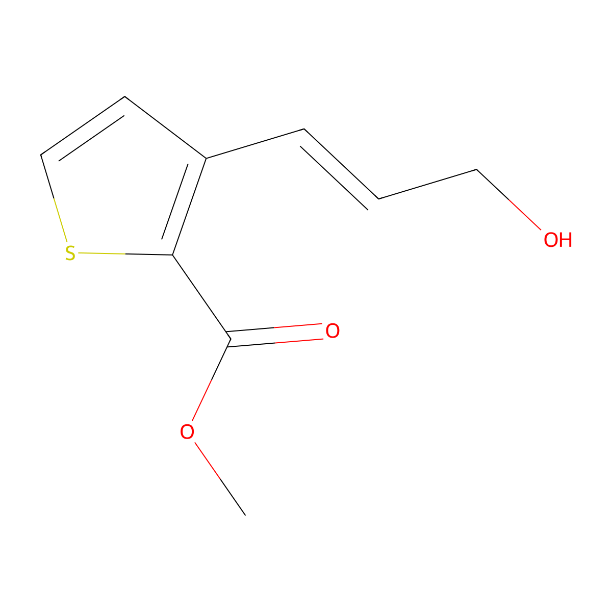 Methyl 3-(3-hydroxyprop-1-en-1-yl)thiophene-2-carboxylate molecular structure, CAS 2229665-64-7
