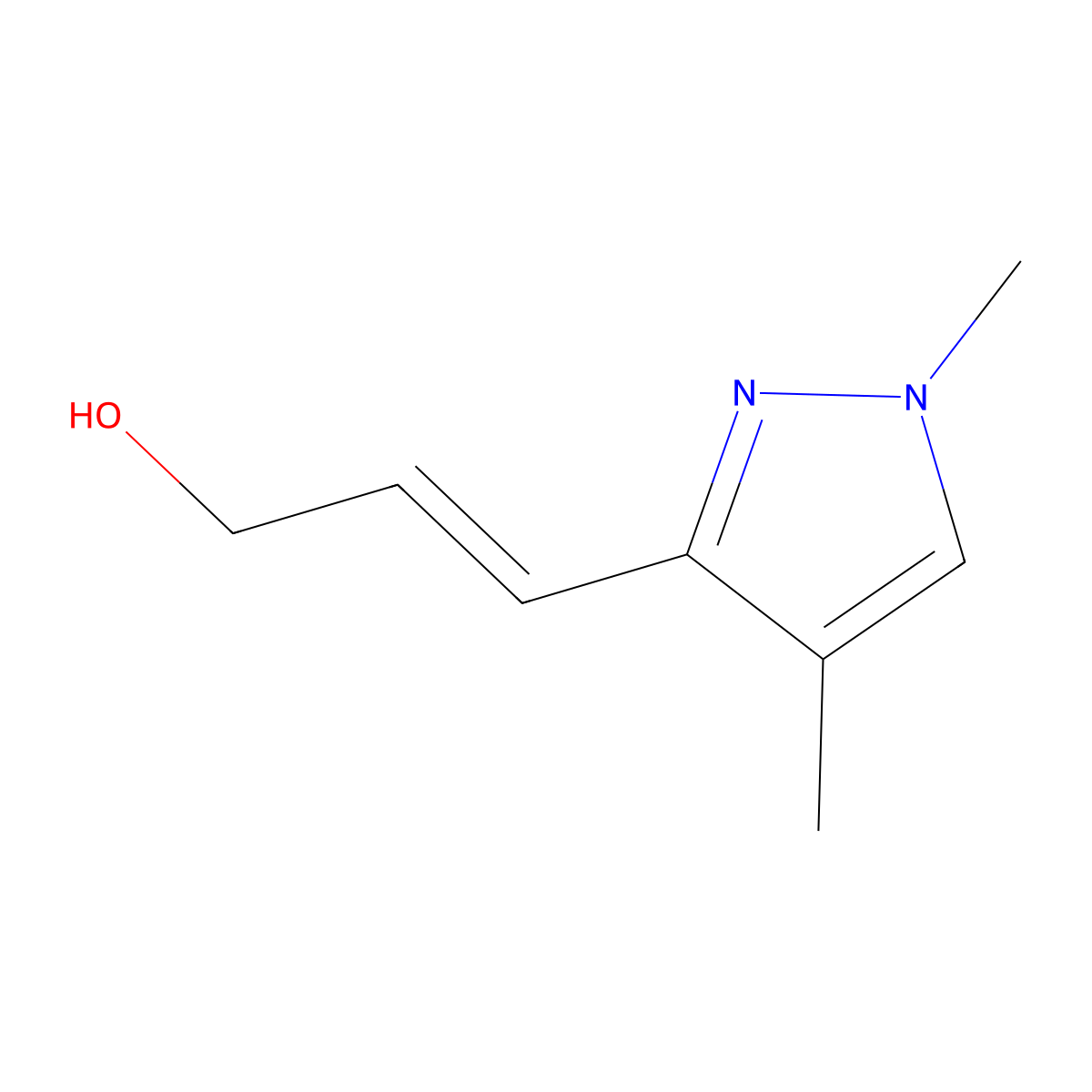 3-(1,4-dimethyl-1H-pyrazol-3-yl)prop-2-en-1-ol molecular structure, CAS 2229666-79-7