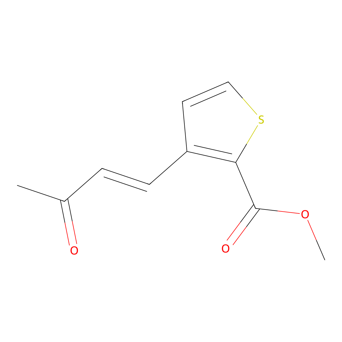 Methyl 3-(3-oxobut-1-en-1-yl)thiophene-2-carboxylate molecular structure, CAS 2229670-67-9