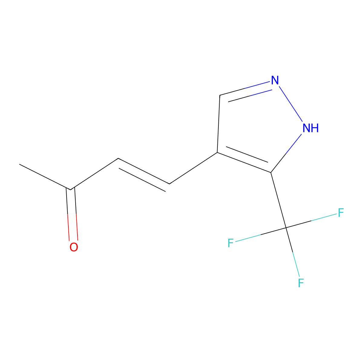 4-[3-(trifluoromethyl)-1H-pyrazol-4-yl]but-3-en-2-one molecular structure, CAS 2229672-01-7