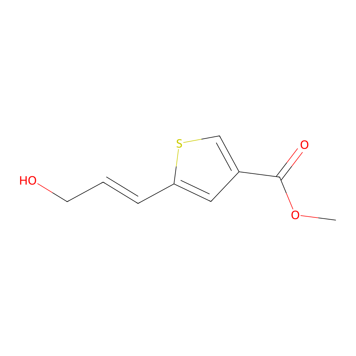Methyl 5-(3-hydroxyprop-1-en-1-yl)thiophene-3-carboxylate molecular structure, CAS 2229679-58-5