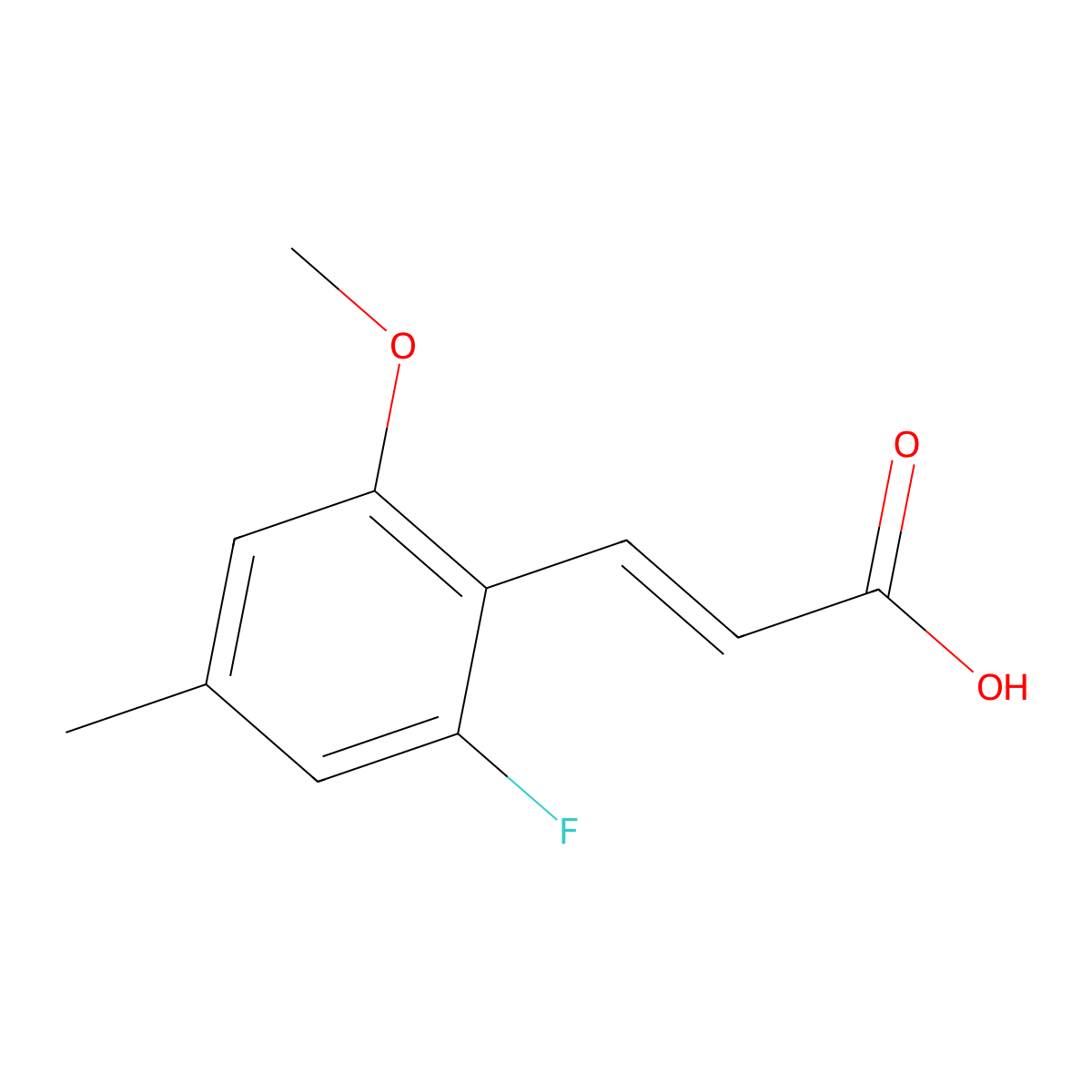 3-(2-Fluoro-6-methoxy-4-methylphenyl)prop-2-enoic acid molecular structure, CAS 2229679-78-9