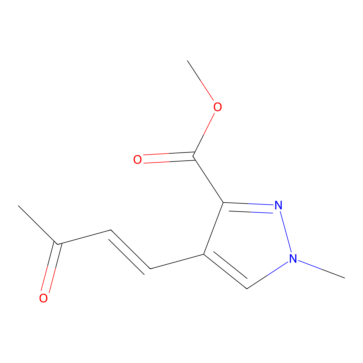methyl 1-methyl-4-(3-oxobut-1-en-1-yl)-1H-pyrazole-3-carboxylate molecular structure, CAS 2229680-07-1