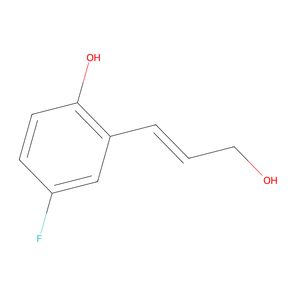 4-Fluoro-2-(3-hydroxyprop-1-en-1-yl)phenol molecular structure, CAS 2229680-30-0