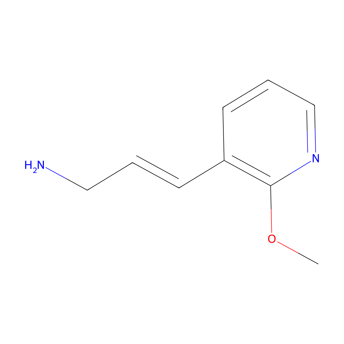 (2E)-3-(2-methoxypyridin-3-yl)prop-2-en-1-amine molecular structure, CAS 2229683-32-1