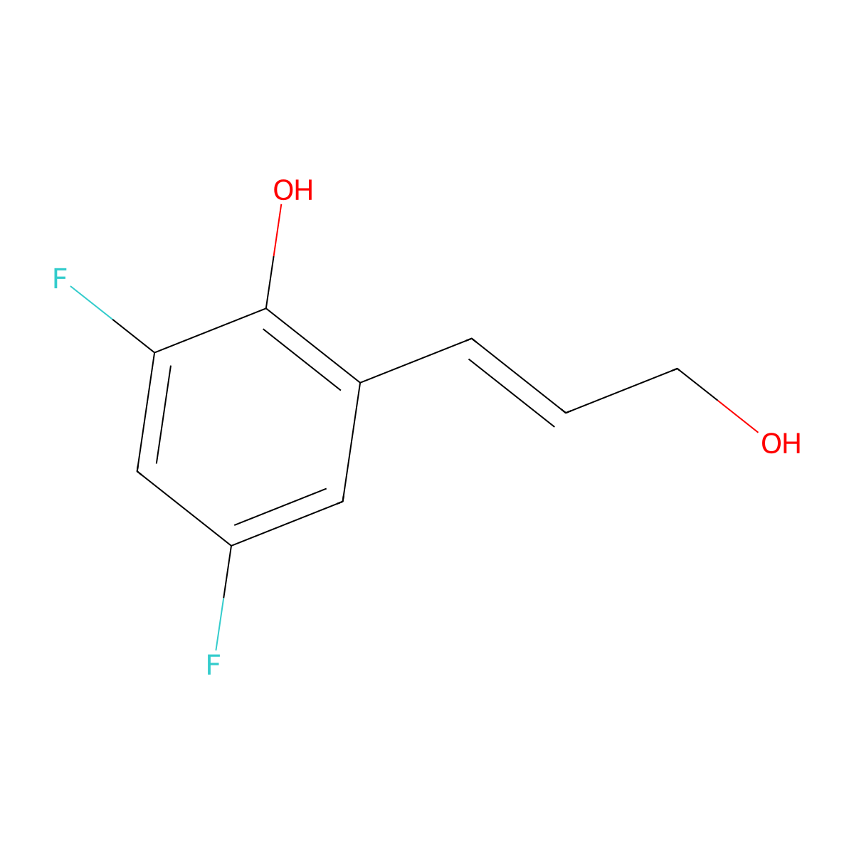 2,4-Difluoro-6-(3-hydroxyprop-1-en-1-yl)phenol molecular structure, CAS 2229683-34-3