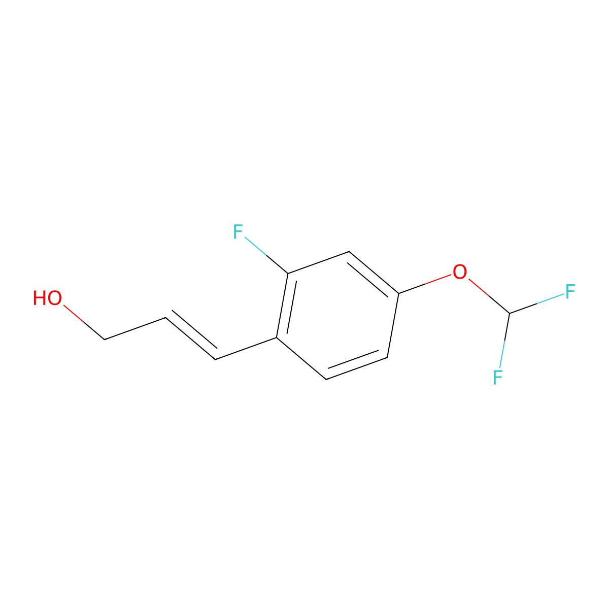 3-[4-(Difluoromethoxy)-2-fluorophenyl]prop-2-en-1-ol molecular structure, CAS 2229683-36-5