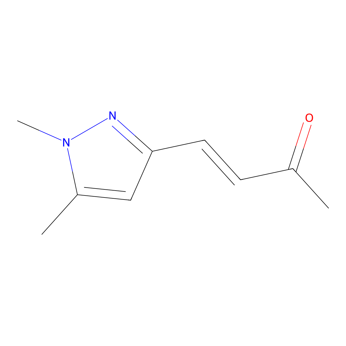 4-(1,5-dimethyl-1H-pyrazol-3-yl)but-3-en-2-one molecular structure, CAS 2229685-86-1