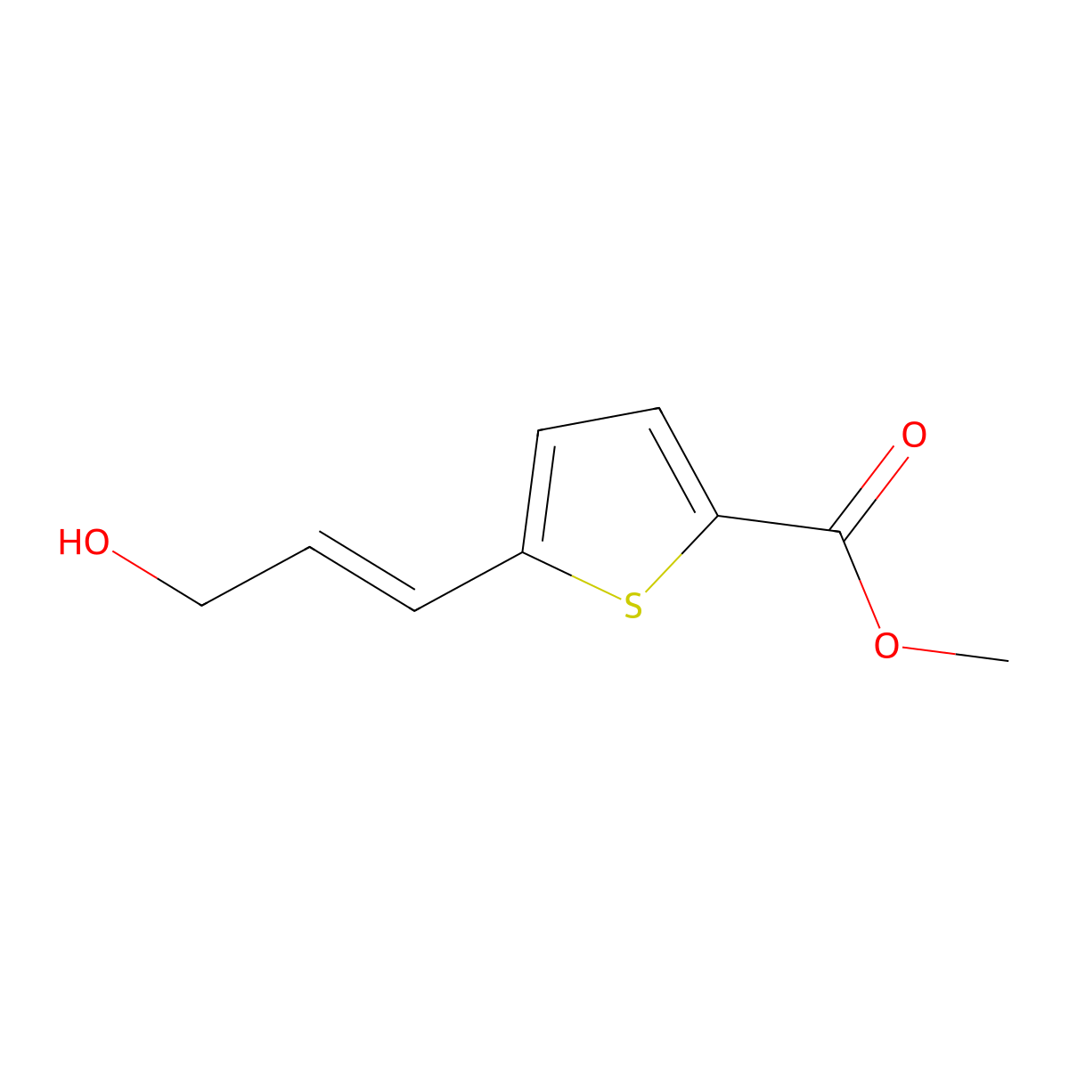 Methyl 5-(3-hydroxyprop-1-en-1-yl)thiophene-2-carboxylate molecular structure, CAS 2229686-11-5