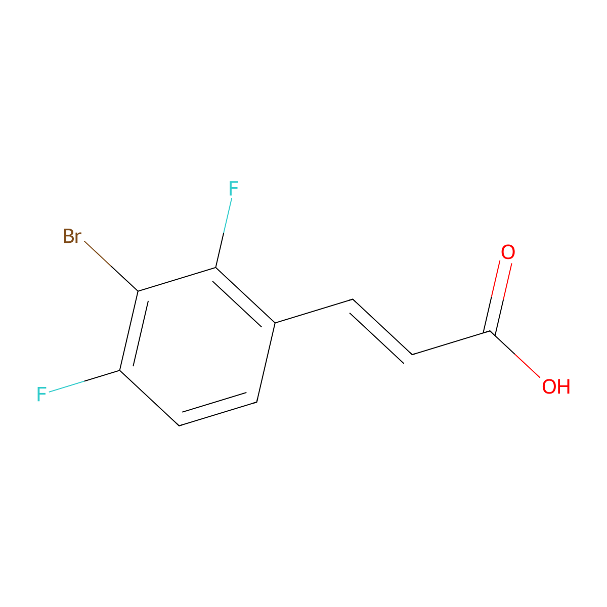 3-(3-Bromo-2,4-difluorophenyl)prop-2-enoic acid molecular structure, CAS 2229686-31-9