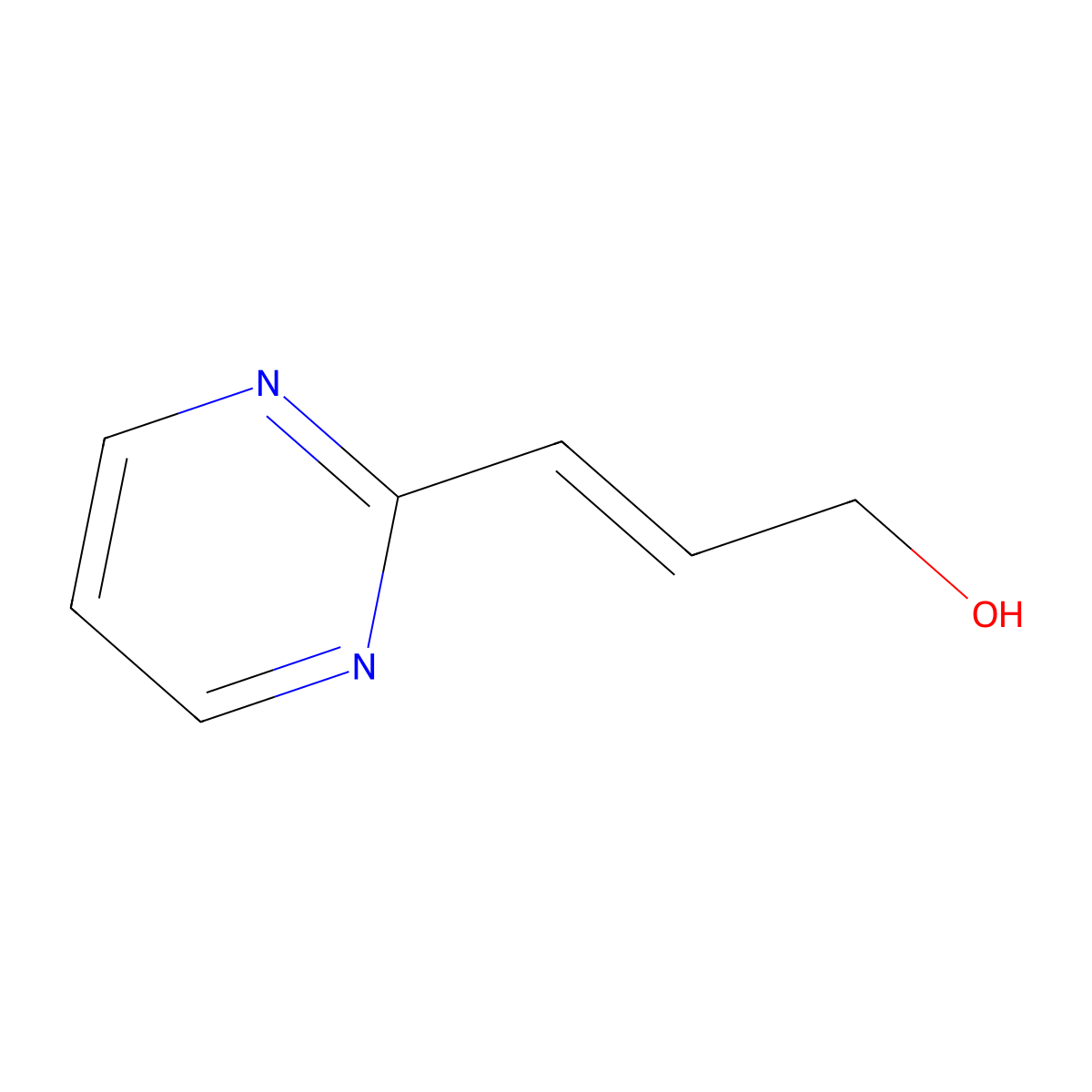3-(Pyrimidin-2-yl)prop-2-en-1-ol molecular structure, CAS 2229687-60-7
