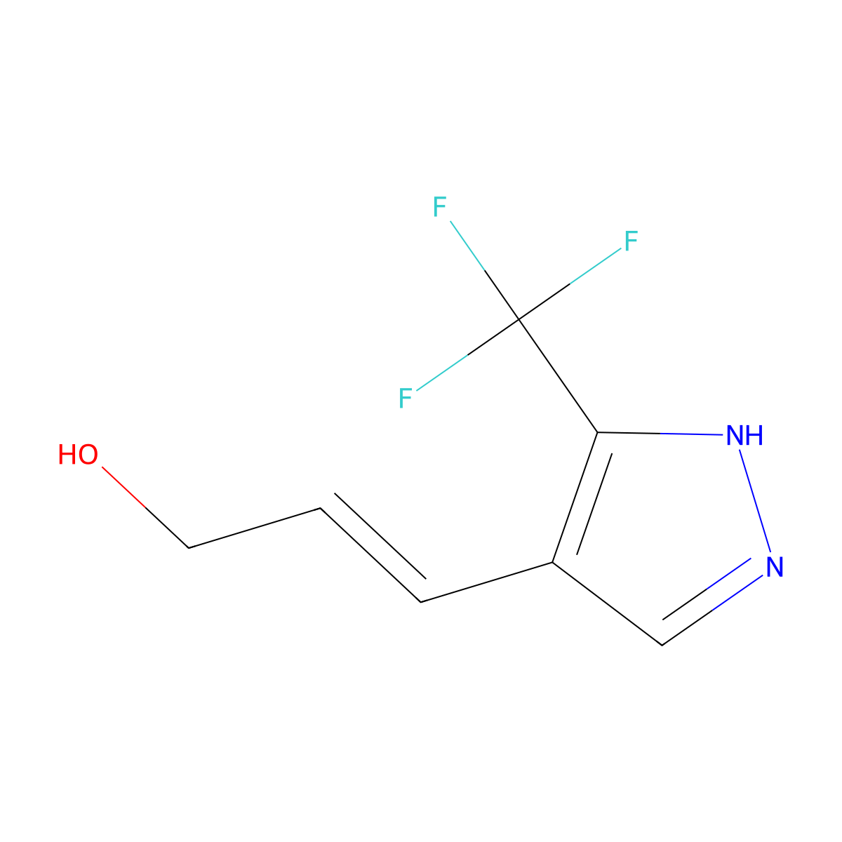 3-[3-(trifluoromethyl)-1H-pyrazol-4-yl]prop-2-en-1-ol molecular structure, CAS 2229688-21-3