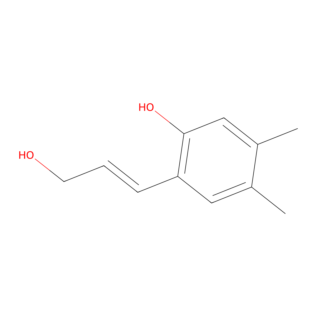 2-(3-Hydroxyprop-1-en-1-yl)-4,5-dimethylphenol molecular structure, CAS 2229688-74-6