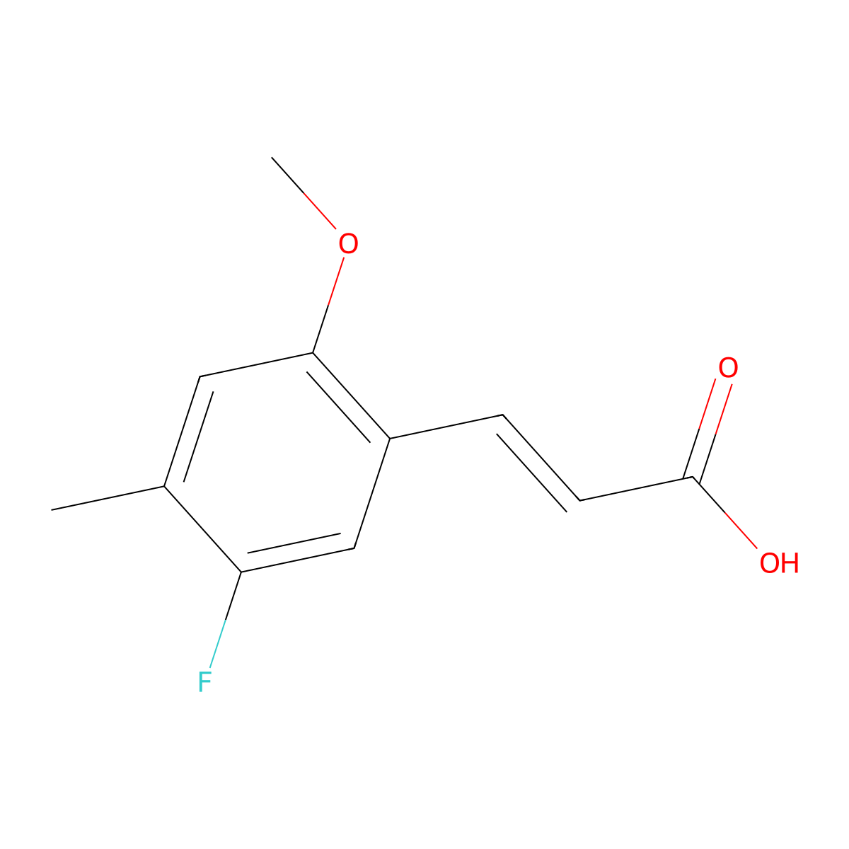 3-(5-Fluoro-2-methoxy-4-methylphenyl)prop-2-enoic acid molecular structure, CAS 2229689-09-0