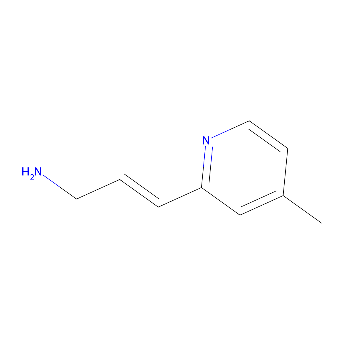 (2E)-3-(4-methylpyridin-2-yl)prop-2-en-1-amine molecular structure, CAS 2229690-52-0