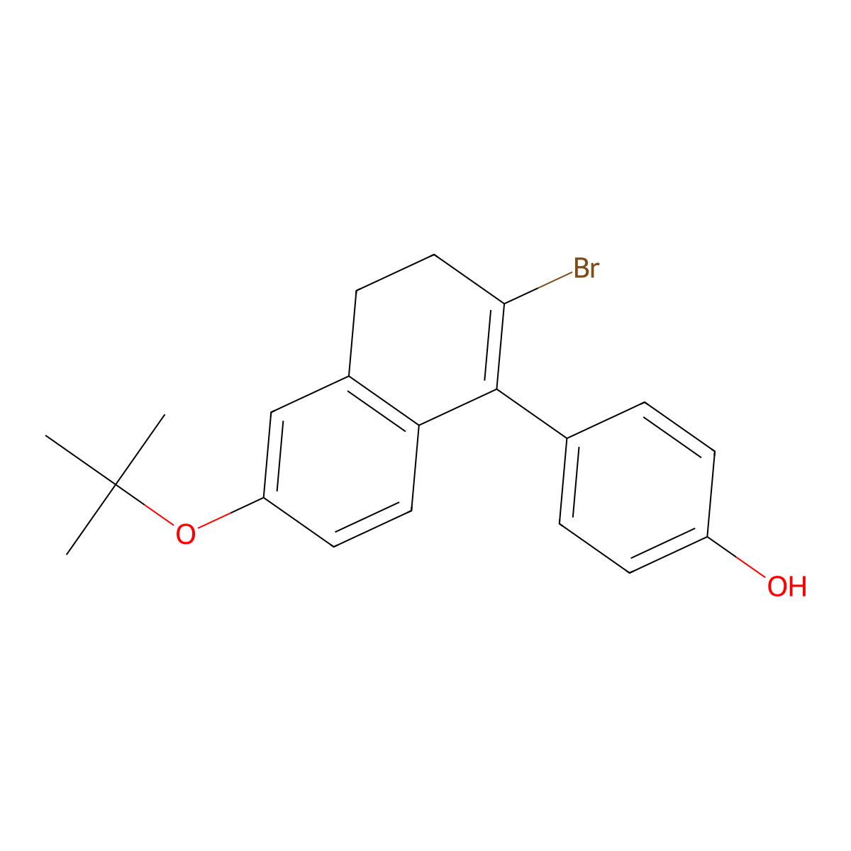 4-(2-Bromo-6-(tert-butoxy)-3,4-dihydronaphthalen-1-yl)phenol molecular structure, CAS 2229713-87-3
