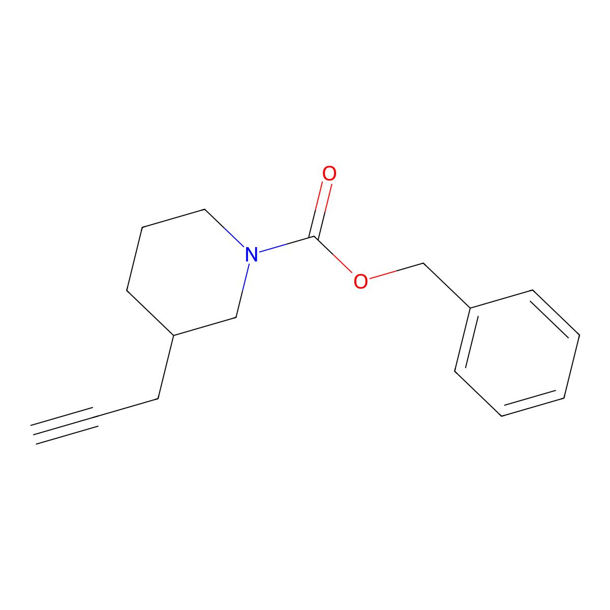 Benzyl 3-(prop-2-yn-1-yl)piperidine-1-carboxylate molecular structure, CAS 2229716-46-3