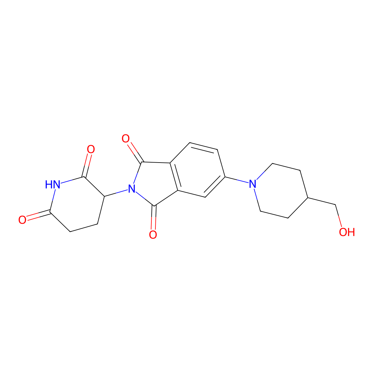 2-(2,6-Dioxopiperidin-3-yl)-5-(4-(hydroxymethyl)piperidin-1-yl)isoindoline-1,3-dione molecular structure, CAS 2229717-49-9