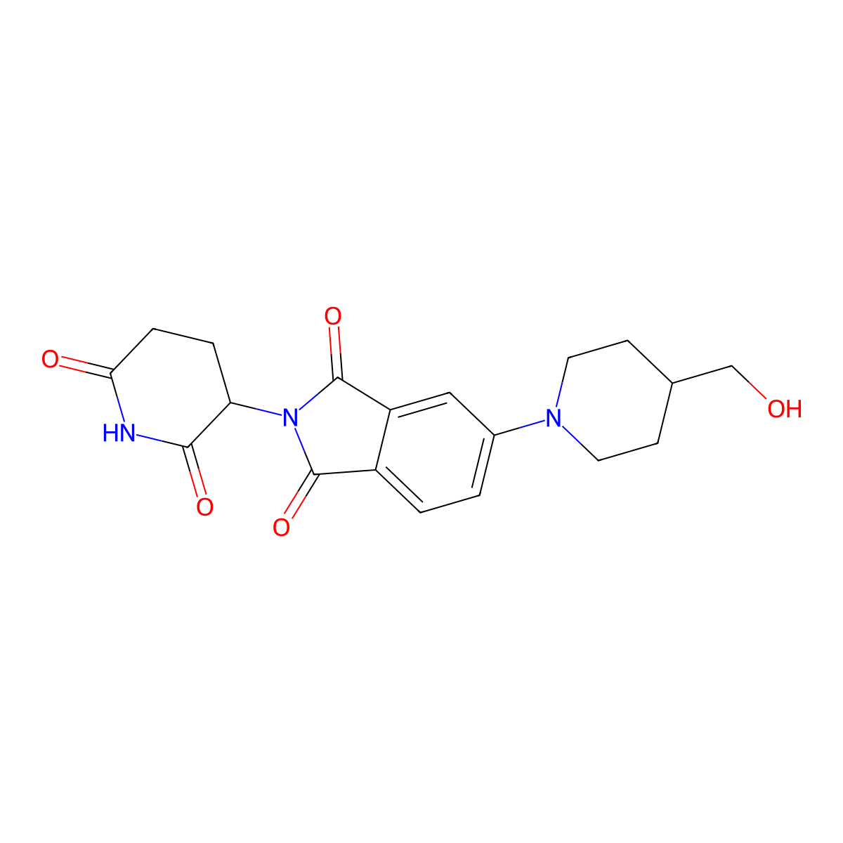 2-(2,6-Dioxopiperidin-3-yl)-5-(4-(hydroxymethyl)piperidin-1-yl)isoindoline-1,3-dione molecular structure, CAS 2229717-49-9