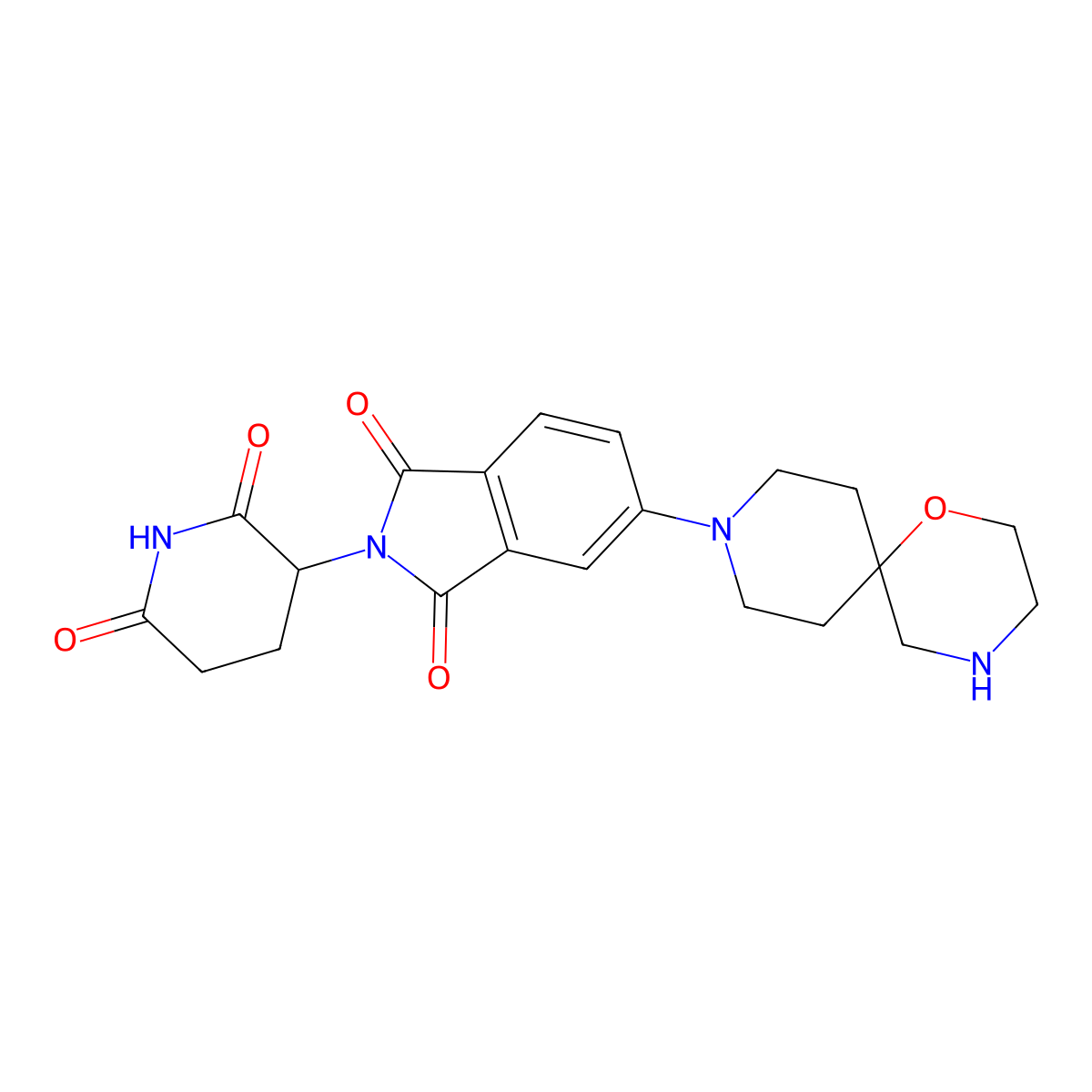 2-(2,6-dioxopiperidin-3-yl)-5-{1-oxa-4,9-diazaspiro[5.5]undecan-9-yl}-2,3-dihydro-1H-isoindole-1,3-dione molecular structure, CAS 2229718-15-2