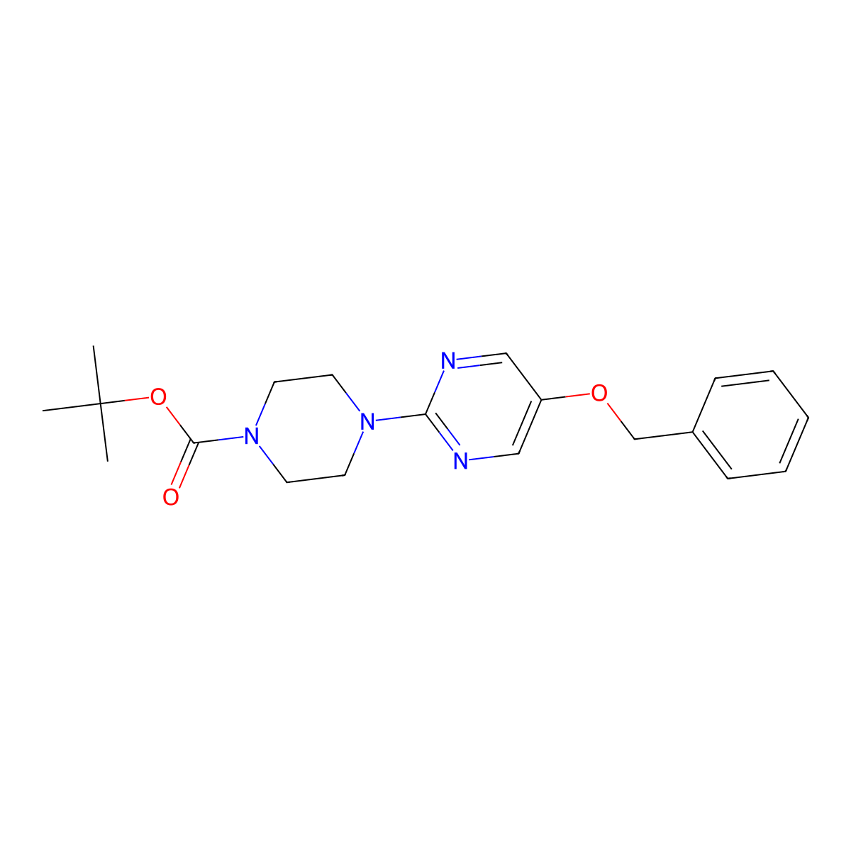 Tert-butyl 4-[5-(benzyloxy)pyrimidin-2-YL]piperazine-1-carboxylate molecular structure, CAS 2229718-31-2