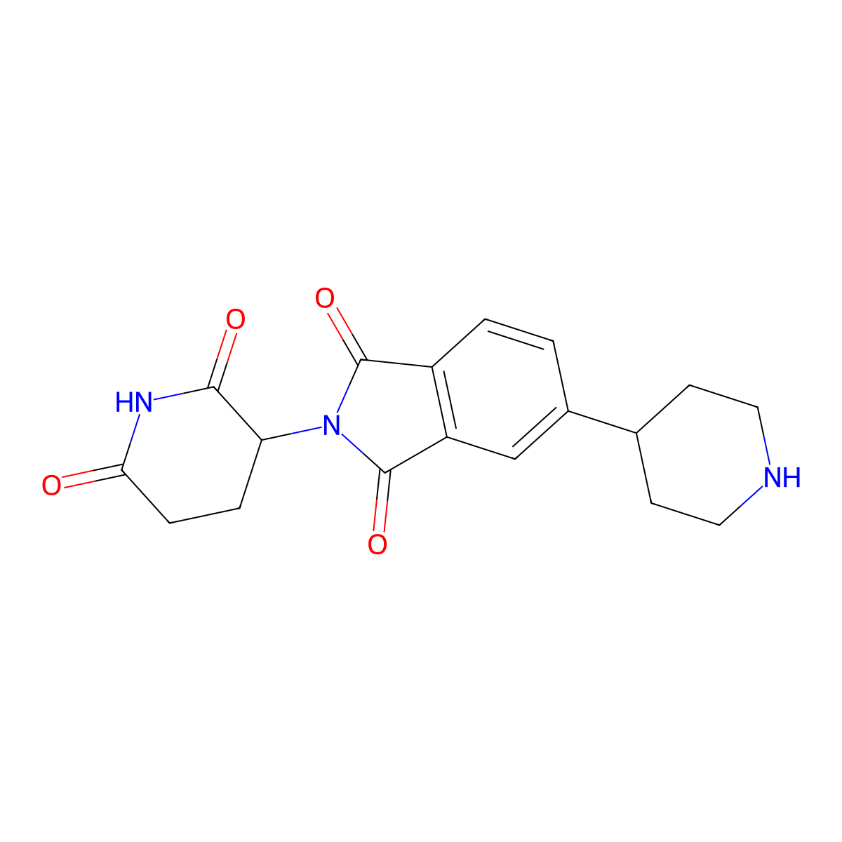 2-(2,6-Dioxopiperidin-3-yl)-5-(piperidin-4-yl)isoindoline-1,3-dione molecular structure, CAS 2229718-43-6